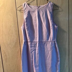 Ann Taylor Loft Size 0 Lilac Lace Trim Linen Cotton Lined Dress Women Formal